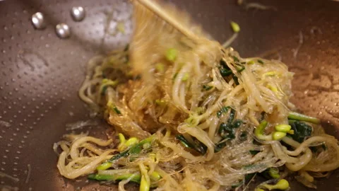 Chef fried vegetables (5) Stock Footage 202168627