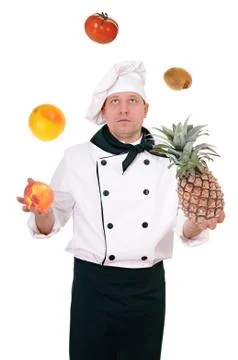 Chef with fruit Stock Photos