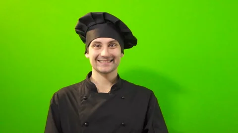 Chef On Green Background Stock Footage 61785933