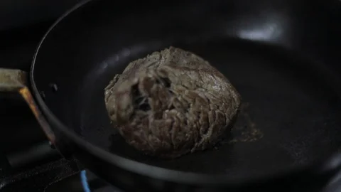 Chef Grilling Meat Filet Mignon Stock Footage 129334834
