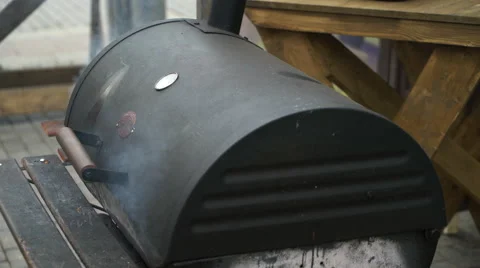 Chef is grilling Turkey legs on the grill. Appetizing, Zoom in Video stock 68623744