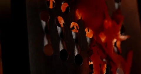 Chef grinding carrot on grater macro shot Stock Footage 126258261