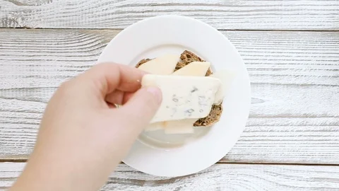 Chef hand making sandwich Stock Footage 113073368