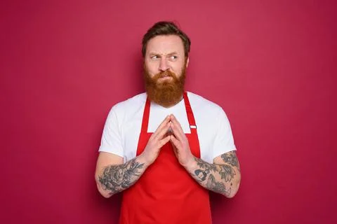 Chef has doubt about what to cook Stock Photos