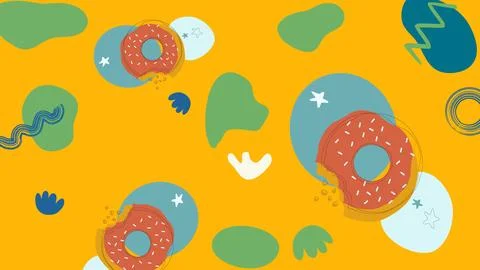 Chef hat and bagel bakery background Stock Illustration