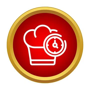 Chef hat and clock icon representing cooking time Illustrazione stock