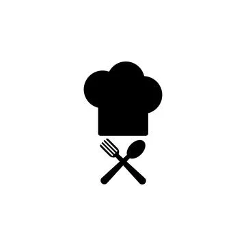 Chef Hat and Moustache Flat Vector Icon Stock Illustration