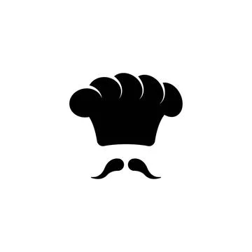 Chef Hat and Moustache Flat Vector Icon Chef Hat and Moustache. Flat Vecto... Stock Photos