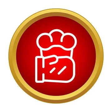 Chef hat and oven mitt icon representing cooking Stock Illustration