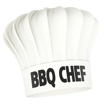 Chef hat with BBQ chef, 3d rendering Stock Illustration