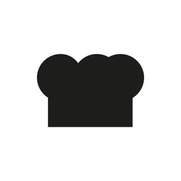 Chef hat - black icon on white background Stock Illustration