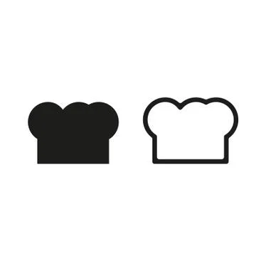 Chef hat - black icon on white background Stock Illustration