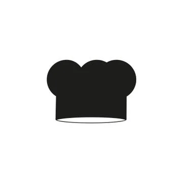 Chef hat - black icon on white background Illustrazione stock