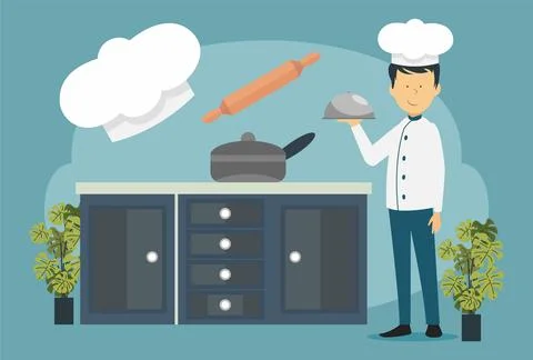 Chef Hat Concept Illustration Vector Style Illustration Stock Illustration