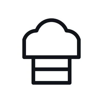 Chef Hat Cooking Color Line Icon Editable Stroke Vector Symbol Stock Illustration