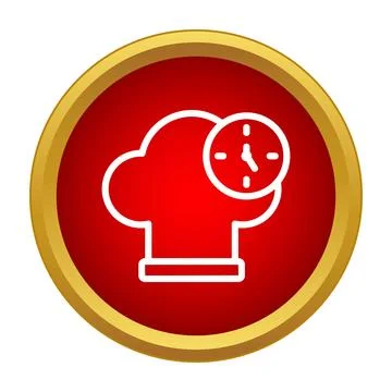 Chef hat cooking time icon indicating restaurant service Illustrazione stock