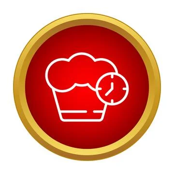 Chef hat cooking time icon indicating food preparation schedule Stockillustratie
