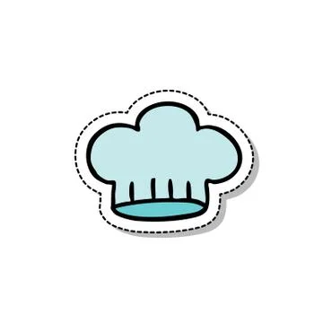 Chef hat doodle icon, vector sticker illustration Stock Illustration