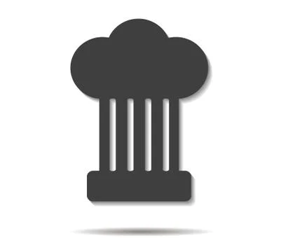 Chef hat double shadow icon vector イラスト素材