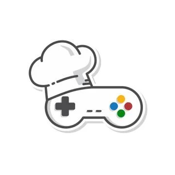 Chef hat game console joystick controller vector Stock Illustration