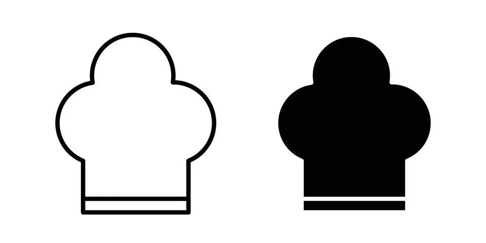 Chef hat icon black vector isolated on white Stock Illustration