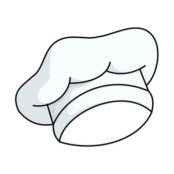 Chef hat icon in cartoon style on a white background vector illustration. Stock Illustration