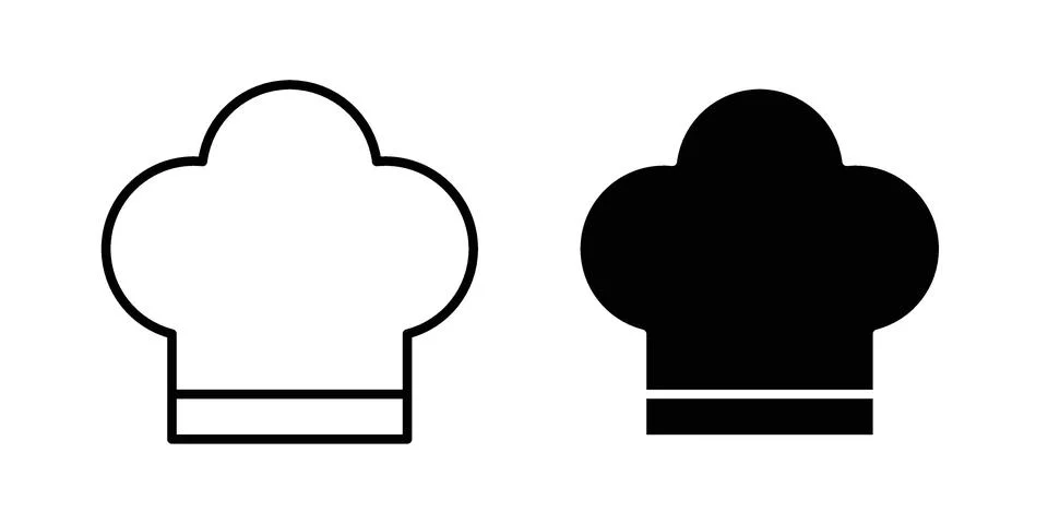 Chef hat icon concept logo design collection Stock Illustration