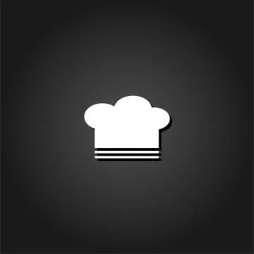 Chef hat icon flat Stock Illustration