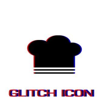 Chef hat icon flat Stock Illustration