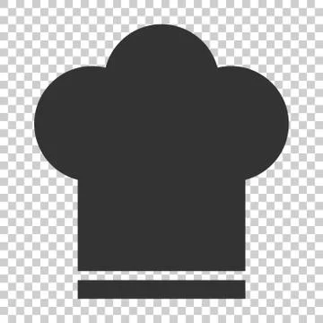 Chef hat icon in flat style. Cooker cap vector illustration on isolated backg Stock Illustration