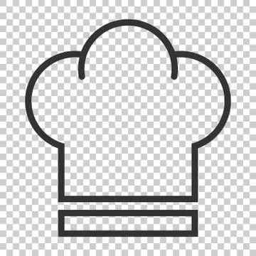 Chef hat icon in flat style. Cooker cap vector illustration on isolated backg Stock Illustration