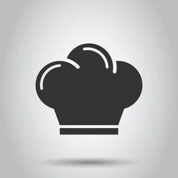Chef hat icon in flat style. Cooker cap vector illustration on white backgrou Stock Illustration