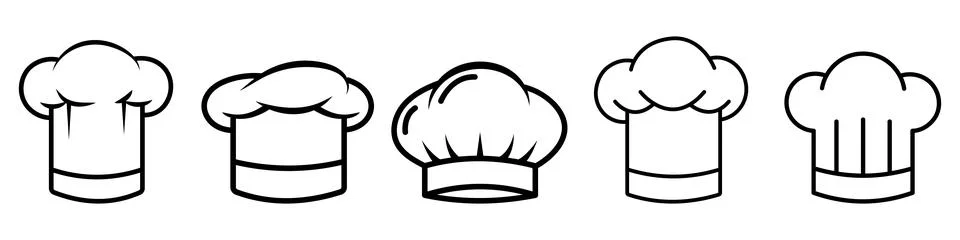 Chef hat icon Outline vector logo for web Stock Illustration