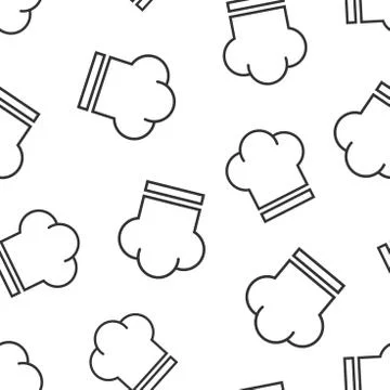 Chef hat icon seamless pattern background. Cooker cap vector illustration. Ch Stock Illustration