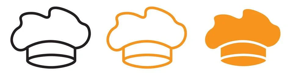Chef Hat Icon Set Culinary Arts Illustrations for Cooking and Restaurant Pr.. Stock Illustration