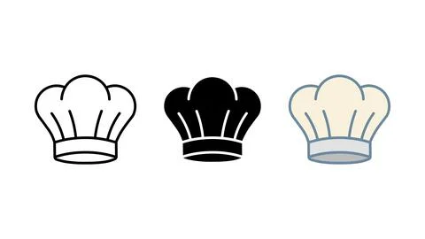 Chef hat icon set Stock Illustration