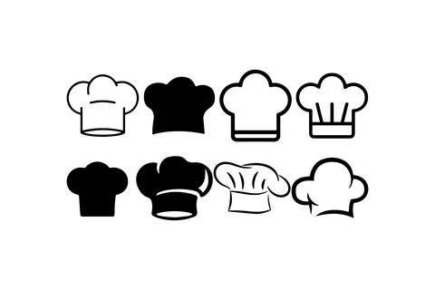 Chef hat icon set with various styles. Vector illustration design. Stock Illustration