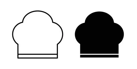 Chef hat icon symbol. Vector illustration pack in black color. Stockillustratie