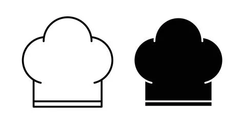 Chef hat icon symbol. Vector illustration pack in black color. 스톡 일러스트