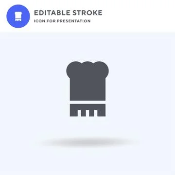 Chef Hat icon vector, filled flat sign, solid pictogram isolated on white, lo Stock Illustration