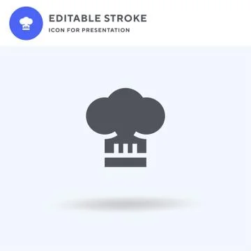 Chef Hat icon vector, filled flat sign, solid pictogram isolated on white, logo Stock Illustration