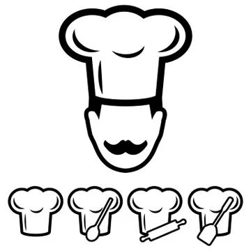 Chef Hat Icons Set Stock Illustration