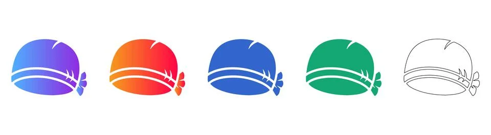 Chef Hat Icons Set Stock Illustration