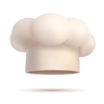 Chef hat isolated on white background. Elements of culinary uniform. Realis.. Stock Illustration