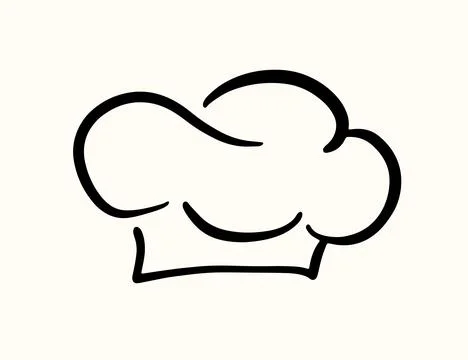 Chef Hat Line Art Drawing Icon Cooking Logo Design Stock Illustration
