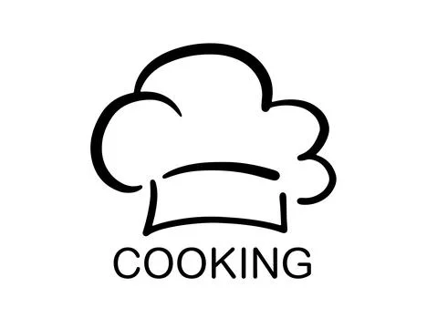 Chef Hat Line Art Drawing Icon Cooking Logo Design Stock Illustration