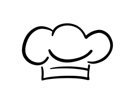 Chef Hat Line Art Drawing Icon Cooking Logo Design Stock Illustration