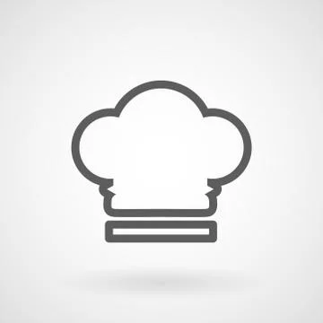 Chef hat line icon on white background, vector Stock Illustration