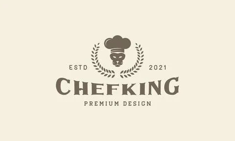 Chef hat with lion logo vector icon illustration design Stock-Illustration
