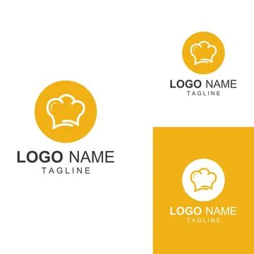 Chef hat logo for restaurant, cafe and online food delivery. Logo with vect.. Stock Illustration